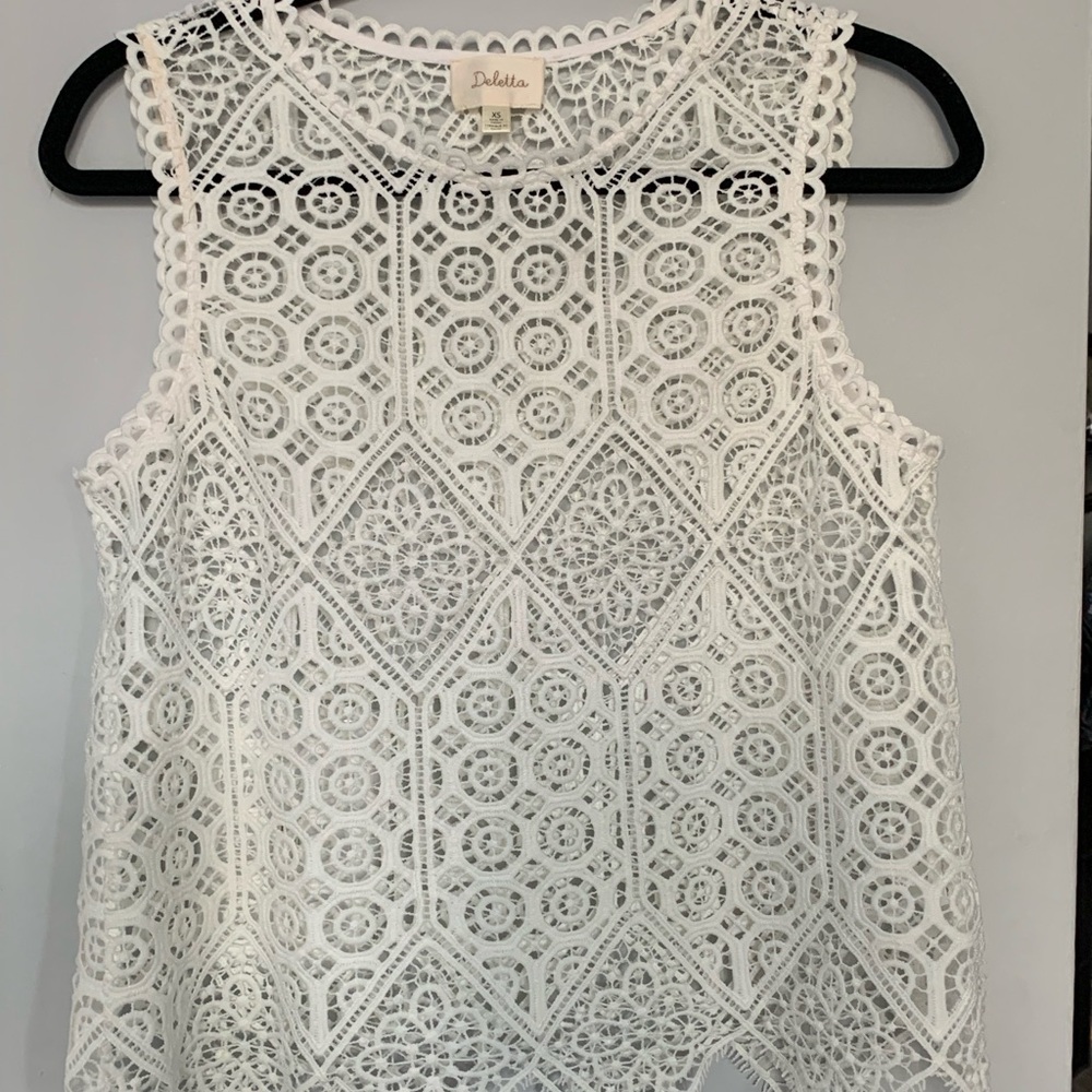 Delta Intricate White Lace Blouse